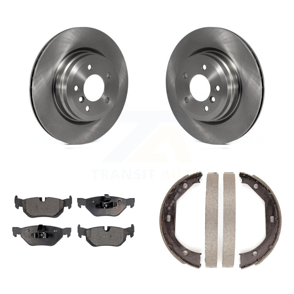 Rear Disc Rotors Semi-Metallic Pads And Parking Brake Shoes Kit For 2012 BMW X1 xDrive28i K8F-105293