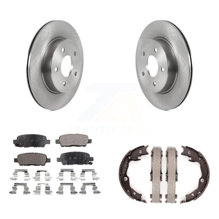 Rear Disc Rotors Semi-Metallic Pads And Parking Brake Shoes Kit For Nissan LEAF K8F-105308