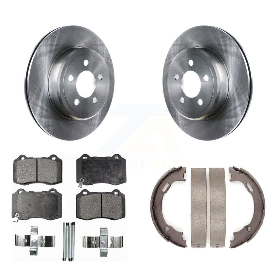 Rear Disc Rotors Semi-Metallic Pads Parking Shoes Kit For Chrysler 300 With Brembo Brakes K8F-105310