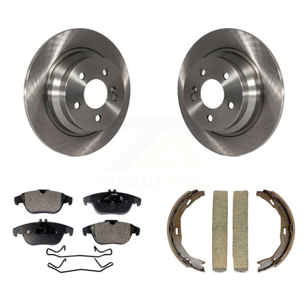 Rear Disc Rotors Semi-Metallic Pads & Parking Shoes Kit For 2010 Mercedes-Benz E350 Coupe K8F-105313