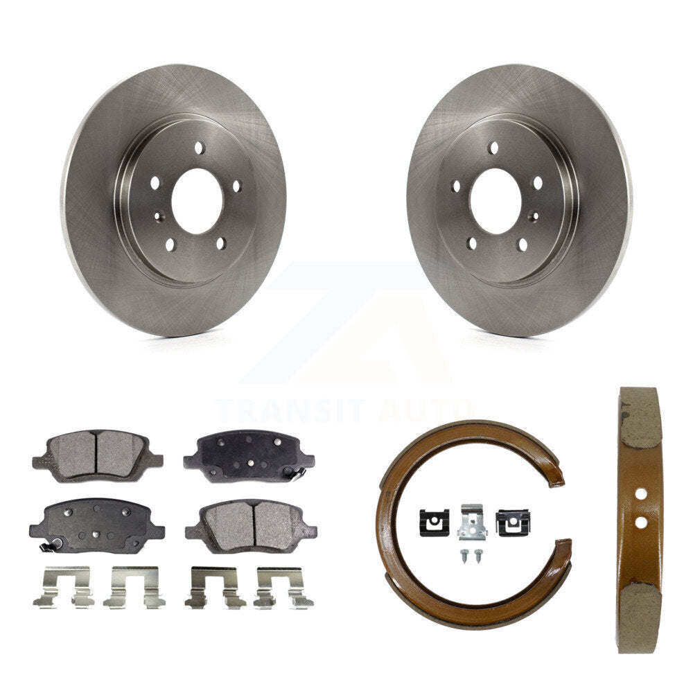 Rear Disc Rotors Semi-Metallic Pads Parking Shoes Kit For 05 Pontiac Montana SV6 with AWD K8F-105314