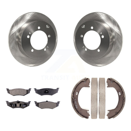 Rear Disc Rotors Semi-Metallic Pads Parking Shoes Kit For Dodge Stratus rear brakes K8F-105331