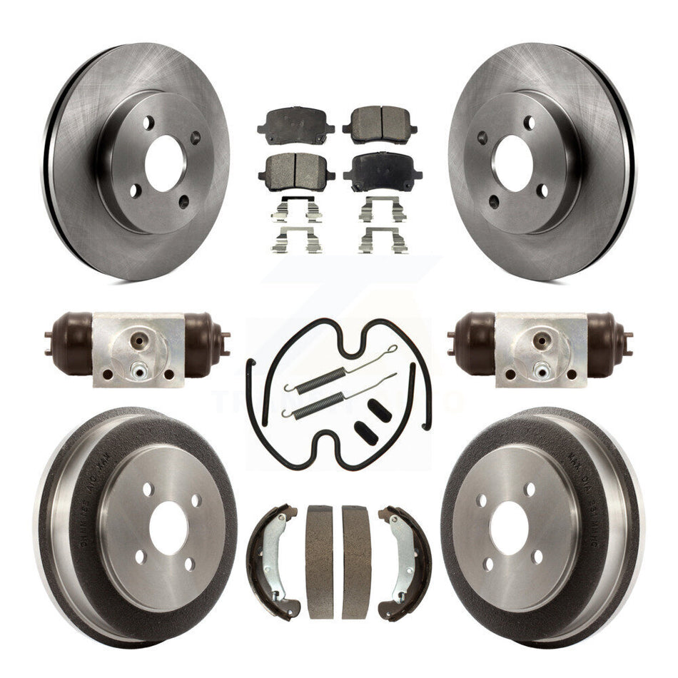 Front Rear Brake Rotor Semi-Metallic Pad & Drum Kit (9Pc) For Pontiac G5 Disc rear brakes K8F-105337
