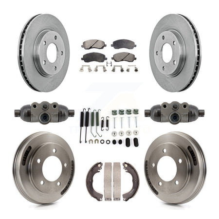 Front Rear Disc Brake Rotors Semi-Metallic Pads And Drum Kit (9Pc) For Mitsubishi Lancer K8F-105339