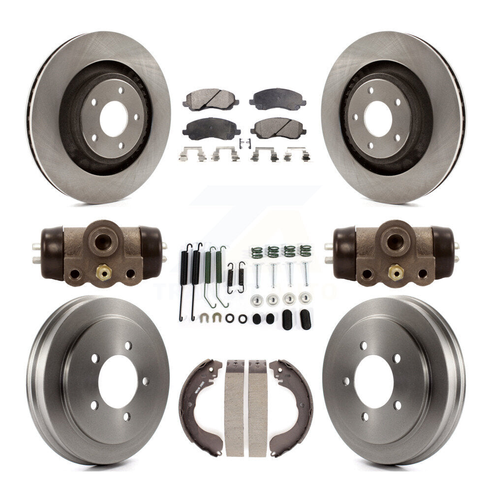 Front Rear Brake Rotors Semi-Metallic Pad & Drum Kit (9Pc) For 08-09 Dodge Caliber SXT/SE K8F-105340