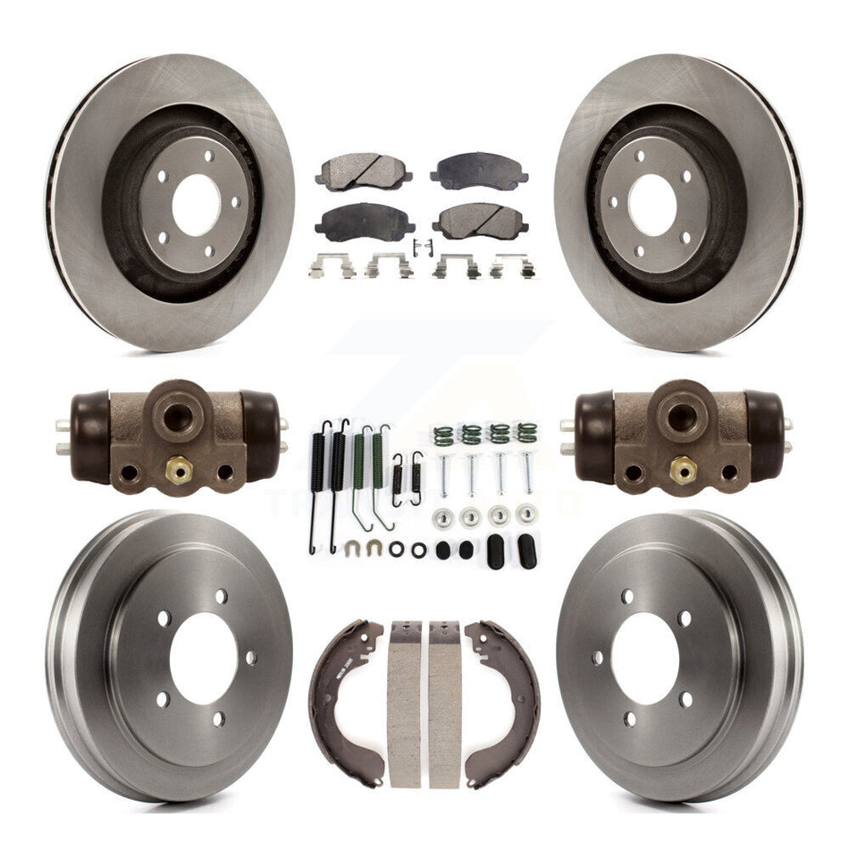 Front Rear Brake Rotors Semi-Metallic Pad & Drum Kit (9Pc) For 08-09 Dodge Caliber SXT/SE K8F-105340