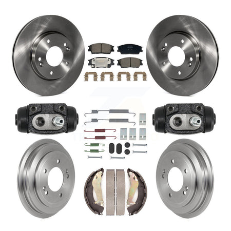 Front Rear Disc Brake Rotors Semi-Metallic Pad Drum Kit (9Pc) For 2020-2021 Hyundai Venue K8F-105343