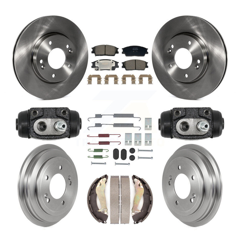 Front Rear Disc Brake Rotors Semi-Metallic Pad Drum Kit (9Pc) For 2020-2021 Hyundai Venue K8F-105343