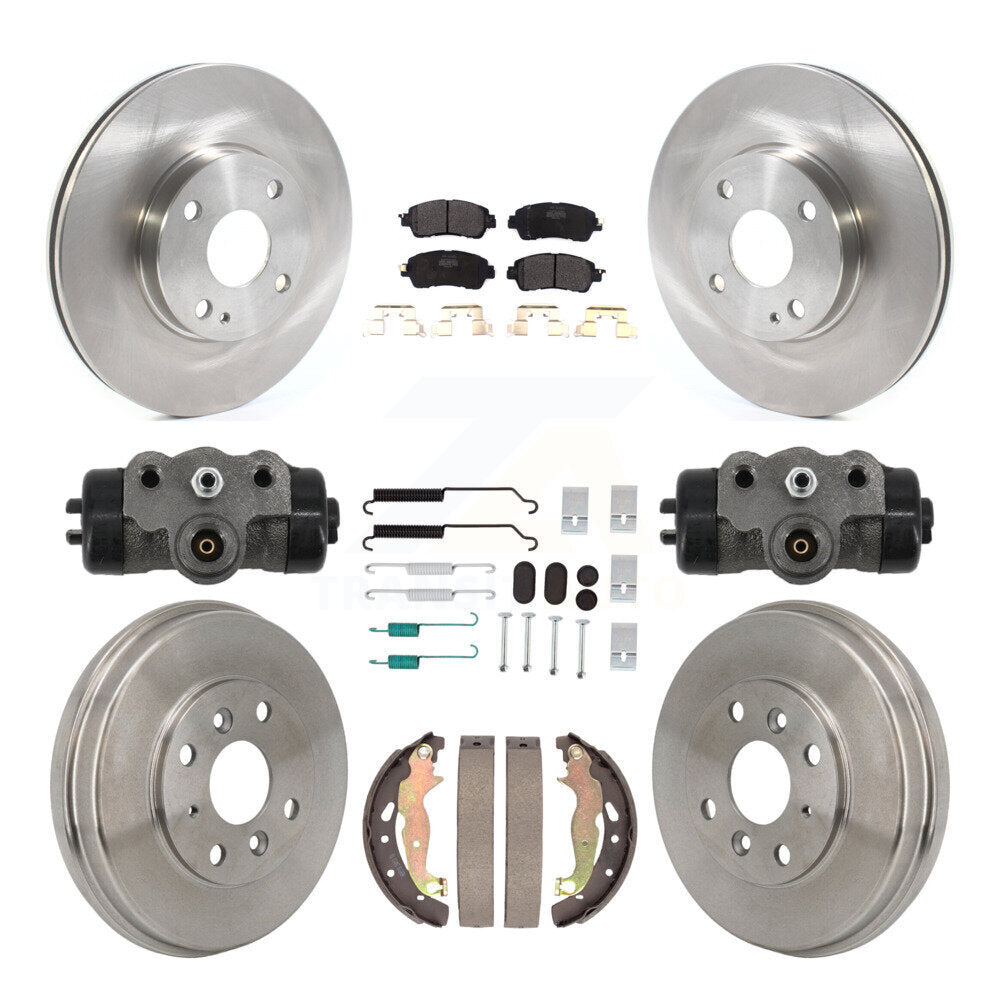 Front Rear Disc Brake Rotors Semi-Metallic Pad & Drum Kit (9Pc) For Toyota Yaris iA Scion K8F-105344