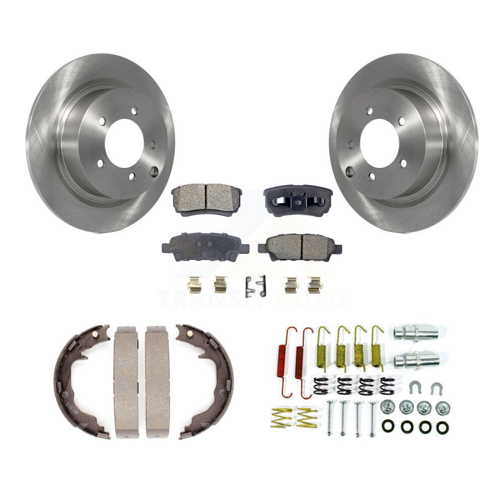 Rear Disc Rotors Semi-Metallic Pads Parking Shoes & Hardware Kit For Jeep Patriot Compass K8F-105348