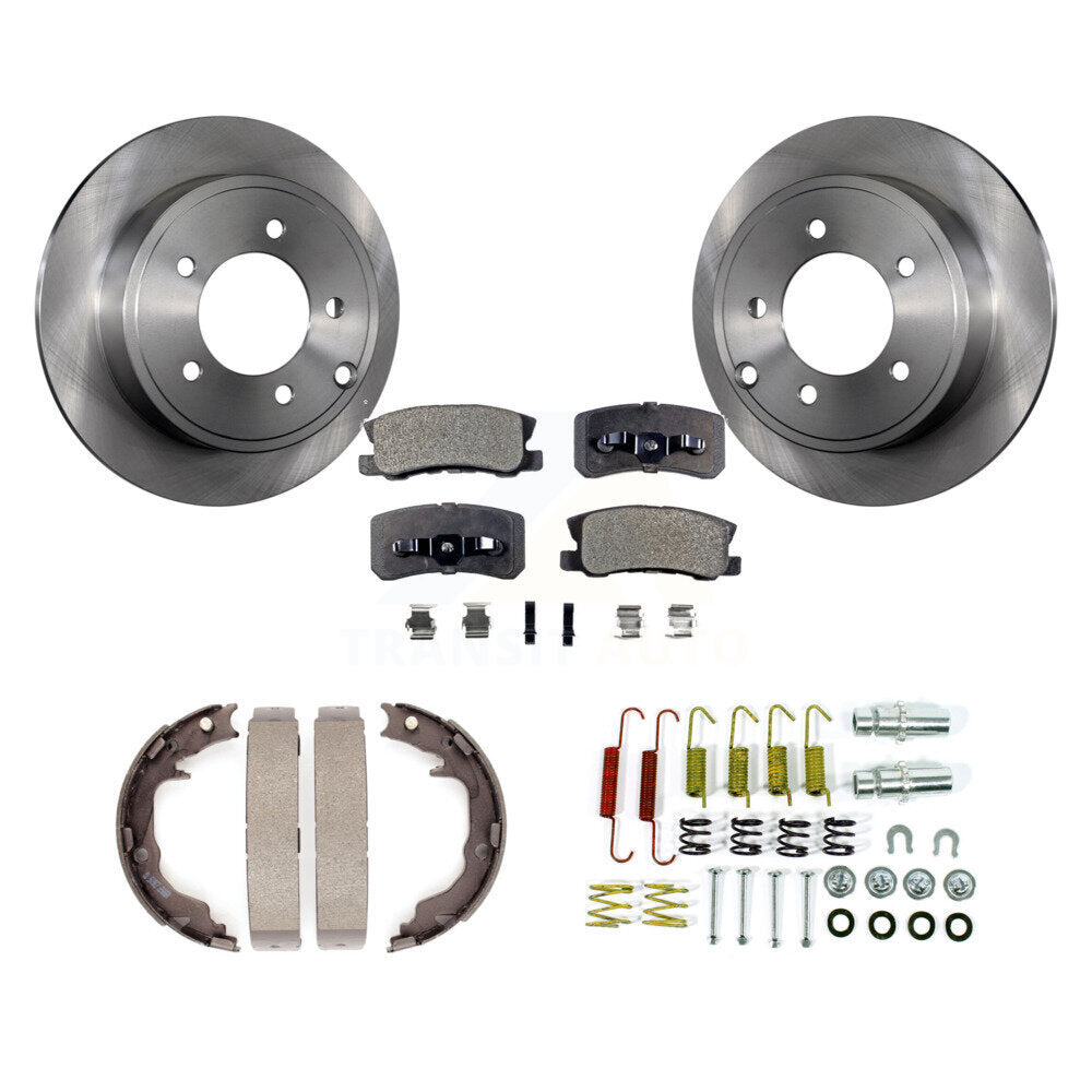 Rear Disc Rotors Semi-Metallic Pads Parking Shoes & Hardware Kit For Jeep Patriot Compass K8F-105349