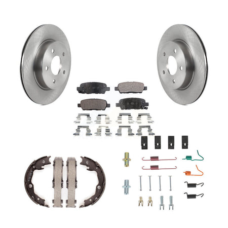 Rear Disc Rotors Semi-Metallic Pads Parking Brake Shoes And Hardware Kit For Nissan LEAF K8F-105380