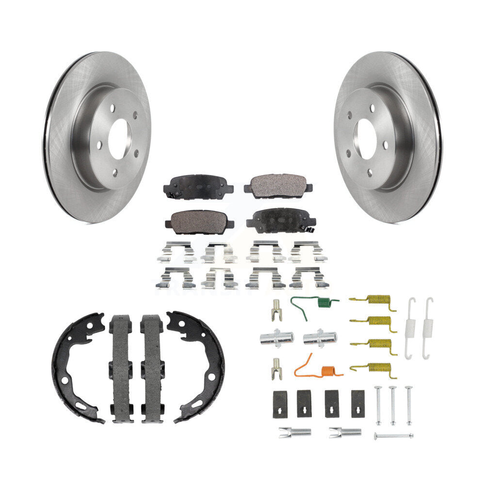 Rear Disc Rotors Semi-Metallic Pads Parking Shoes Hardware Kit For Nissan Rogue Sport SL K8F-105382