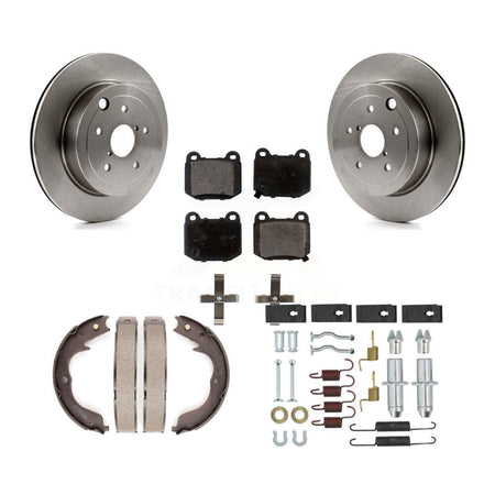 Rear Disc Rotors Semi-Metallic Pads Parking Brake Shoes & Hardware Kit For Subaru Impreza K8F-105386