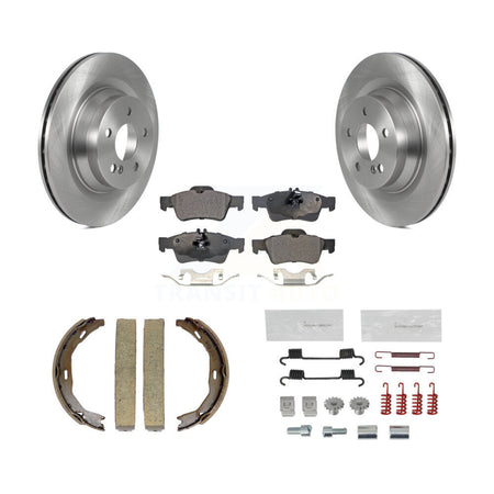 Rear Disc Rotors Semi-Metallic Pads Parking Shoes And Hardware Kit For Mercedes-Benz E550 K8F-105394