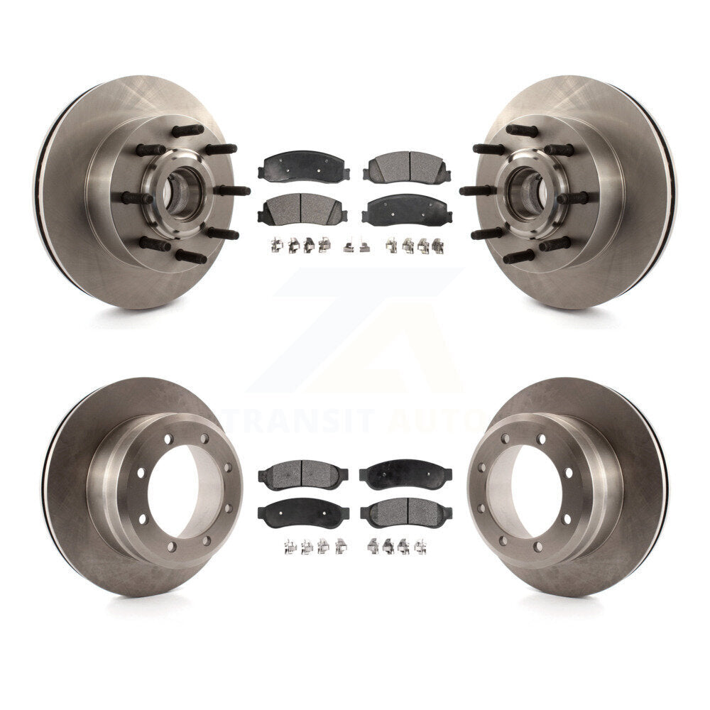 Front Rear Disc Brake Rotor Semi-Metallic Pad Kit For 2008-2009 Ford F-250 Super Duty RWD K8F-105415