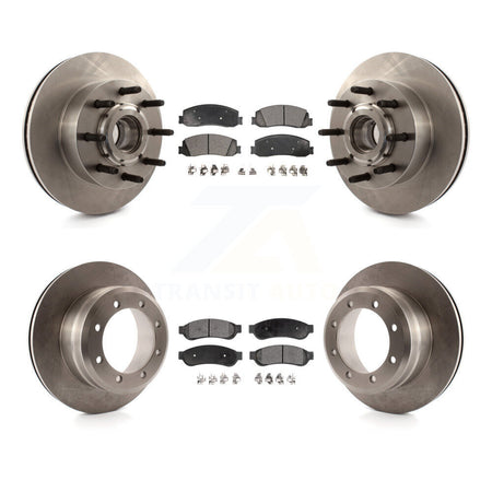 Front Rear Disc Brake Rotor Semi-Metallic Pad Kit For 2008-2009 Ford F-250 Super Duty RWD K8F-105415