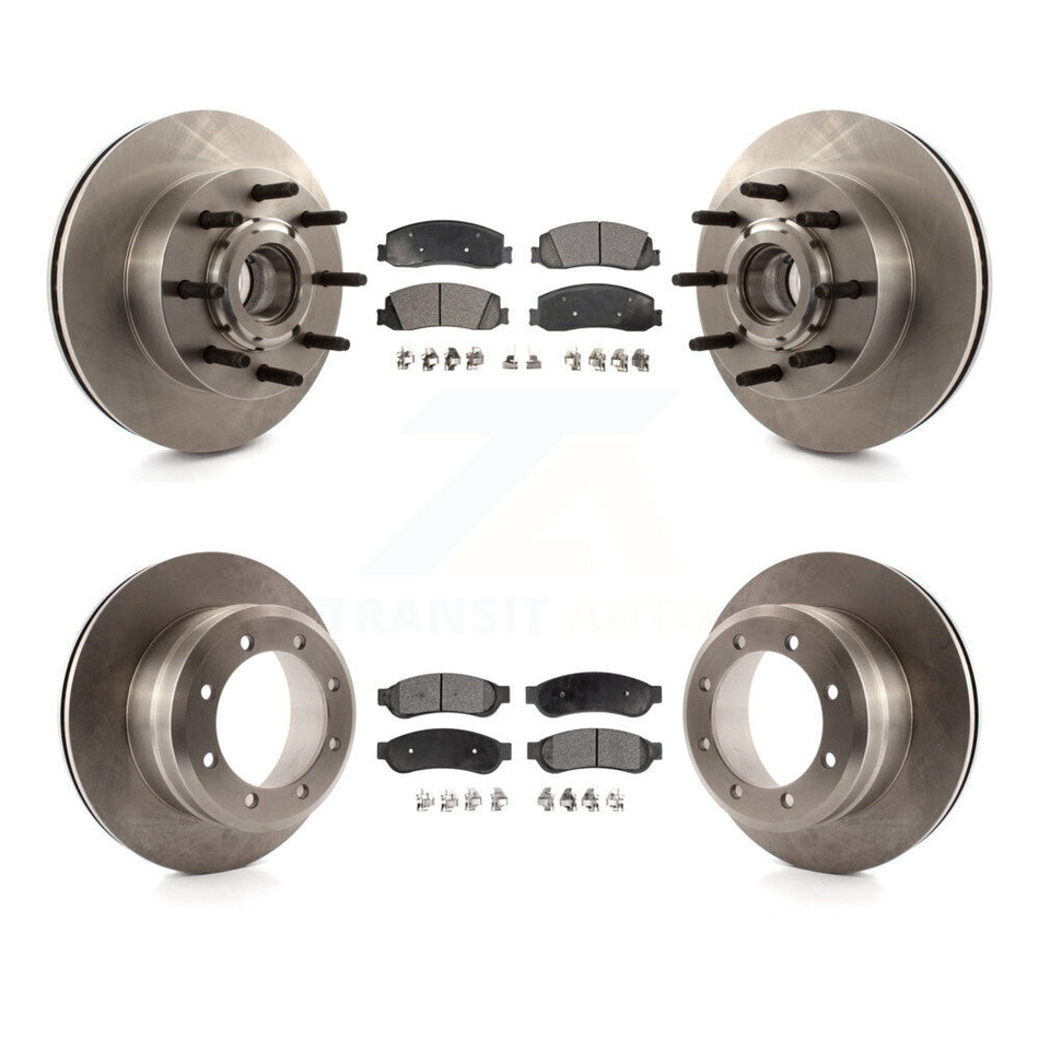 Front Rear Disc Brake Rotor Semi-Metallic Pad Kit For 2008-2009 Ford F-250 Super Duty RWD K8F-105415