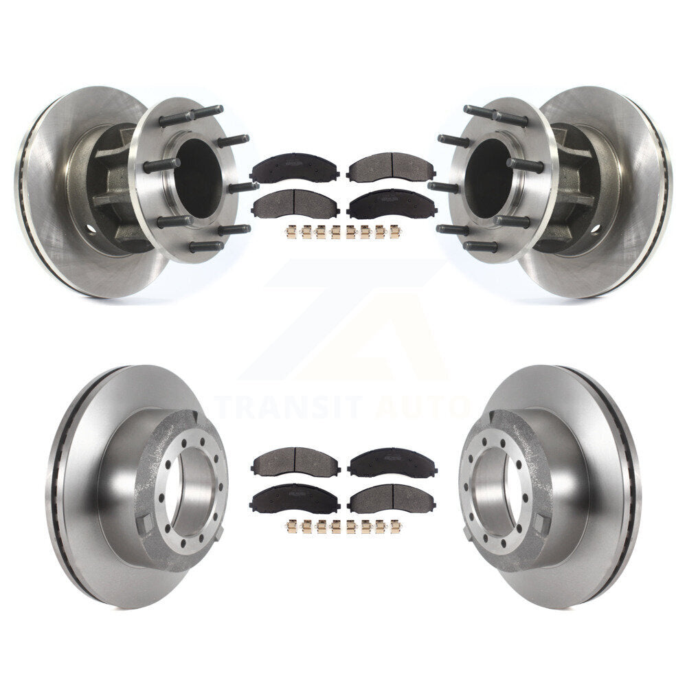 Front Rear Disc Brake Rotor & Semi-Metallic Pad Kit For Ford F-450 Super Duty F-550 4 X 2 K8F-105416