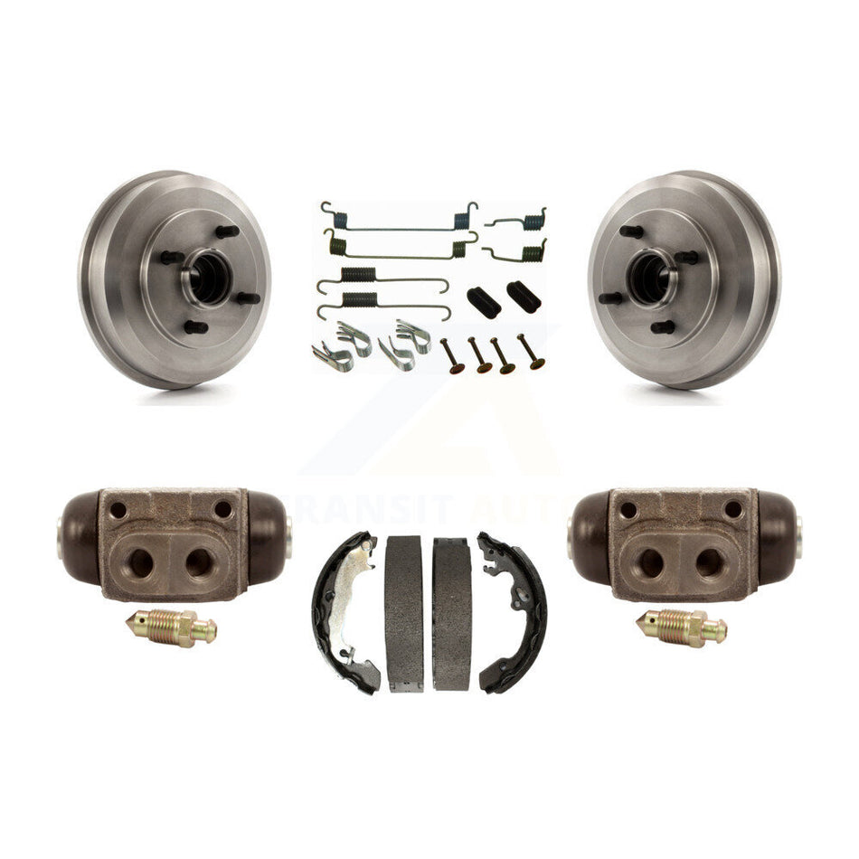 Rear Brake Drum Shoes Spring And Cylinders Kit For 2005-2007 Ford Focus Wheel Bearing Includes K8N-100459