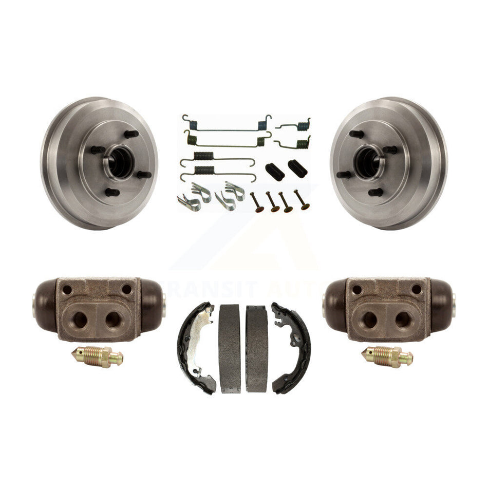 Rear Brake Drum Shoes Spring And Cylinders Kit For 2005-2007 Ford Focus Wheel Bearing Includes K8N-100459