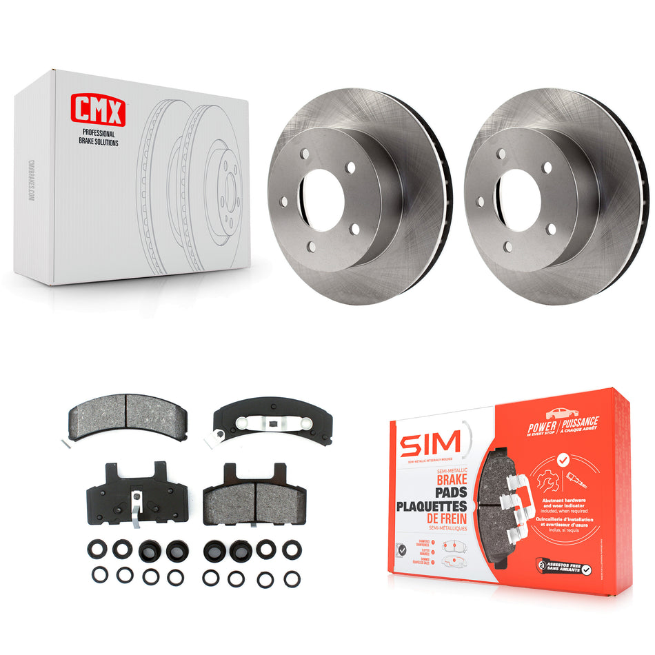Front Disc Brake Rotors And Semi-Metallic Pads Kit For 1990-2002 Chevrolet Astro GMC Safari AWD K8S-100004