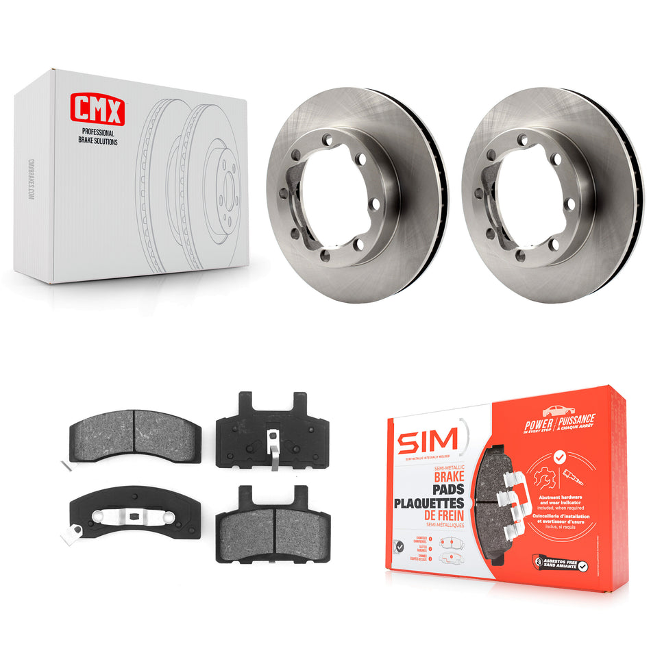 Front Disc Brake Rotors And Semi-Metallic Pads Kit For Chevrolet K2500 Dodge Ram 2500 K1500 Suburban Tahoe GMC K3500 K8S-100011