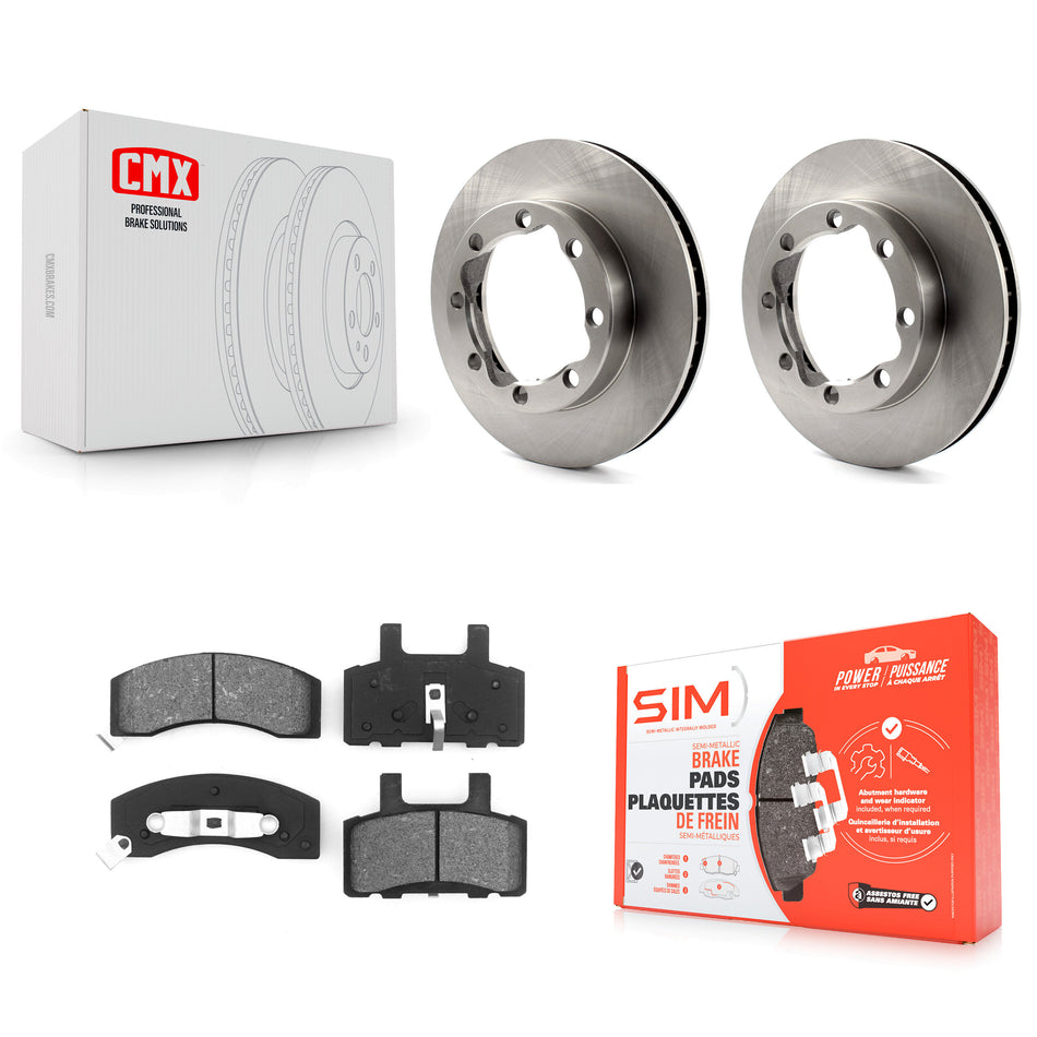 Front Disc Brake Rotors And Semi-Metallic Pads Kit For Chevrolet K2500 Dodge Ram 2500 K1500 Suburban Tahoe GMC K3500 K8S-100011