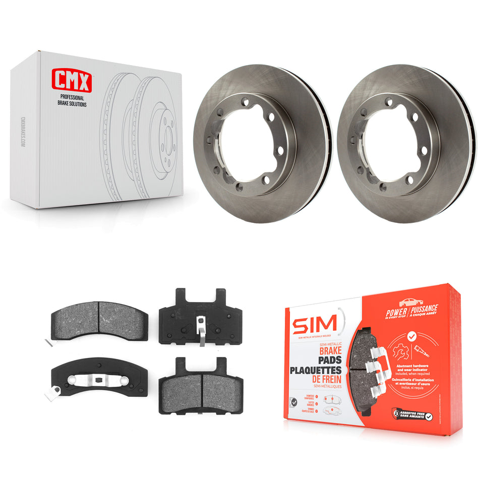 Front Disc Brake Rotors And Semi-Metallic Pads Kit For Dodge Ram 2500 K3500 3500 Chevrolet GMC K8S-100012