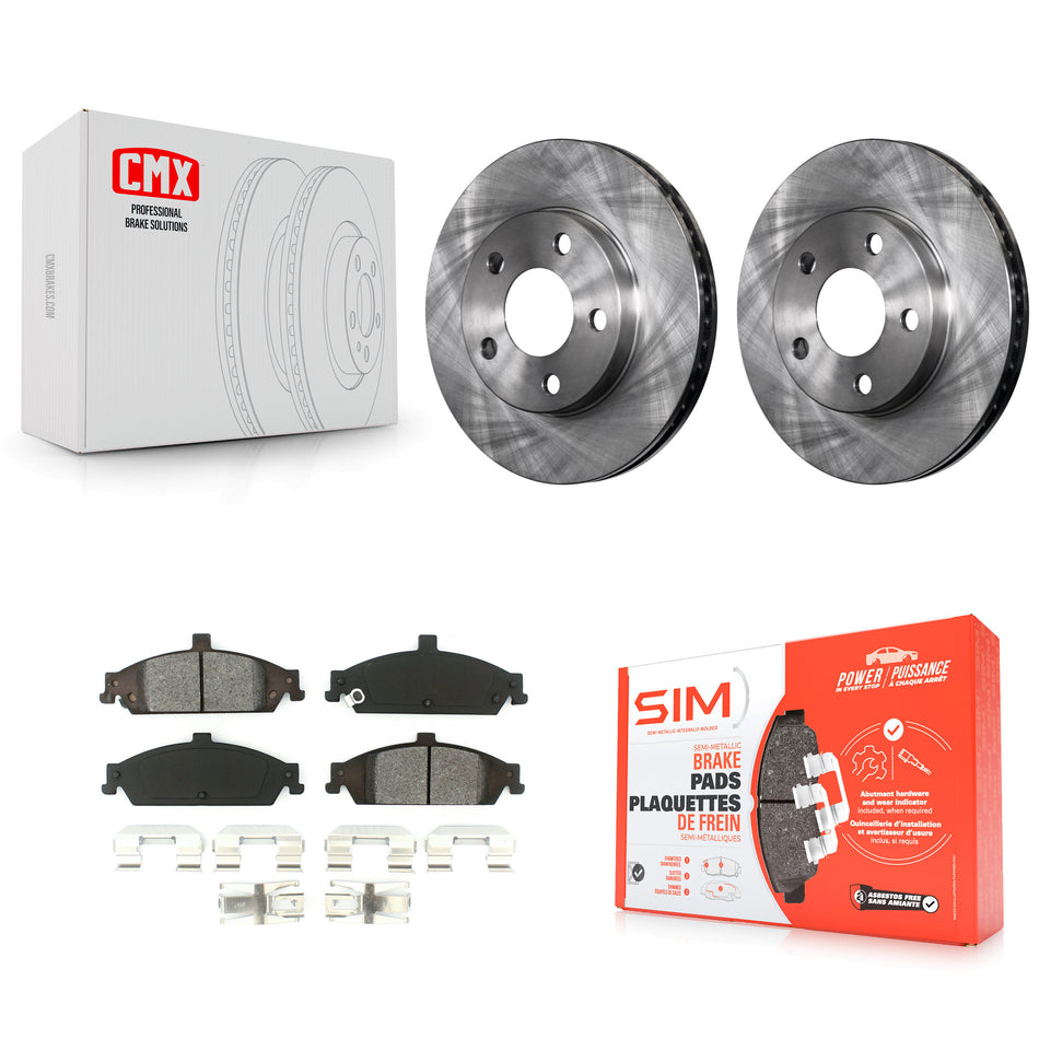 Front Disc Brake Rotors And Semi-Metallic Pads Kit For Chevrolet Pontiac Grand Am Malibu Oldsmobile Alero Classic Cutlass K8S-100019