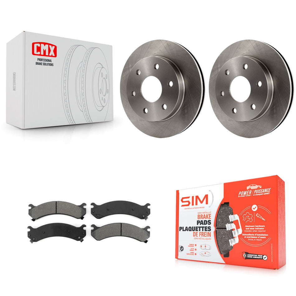 Front Disc Brake Rotors And Semi-Metallic Pads Kit For 2006-2006 Chevrolet Express 2500 GMC Savana K8S-100022