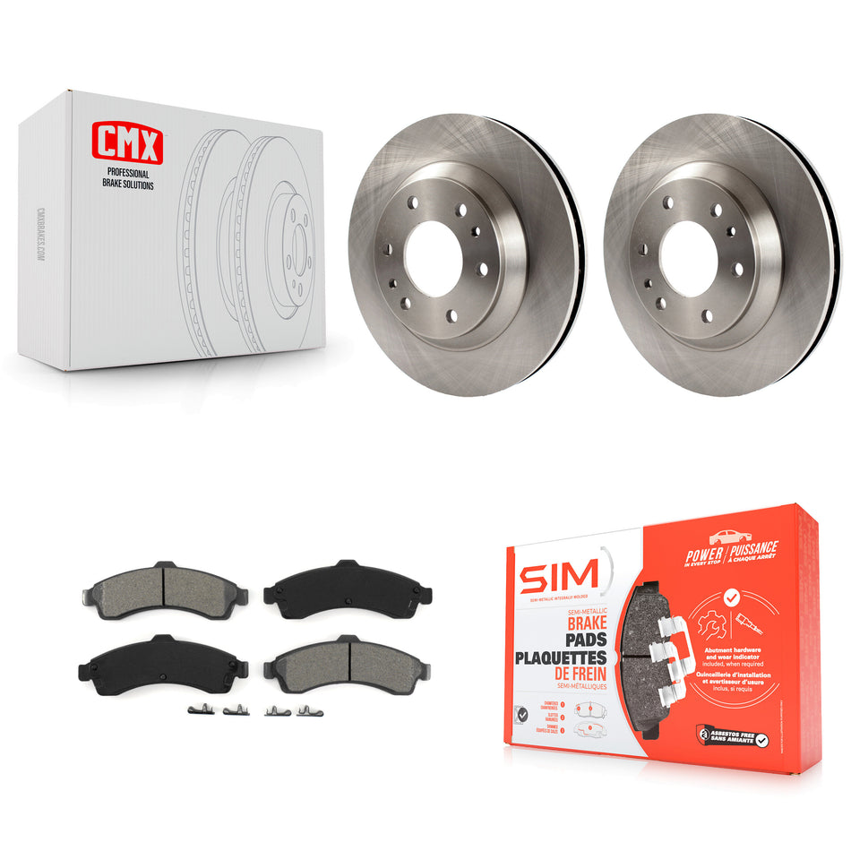 Front Disc Brake Rotors And Semi-Metallic Pads Kit For Chevrolet Trailblazer GMC Envoy Buick Rainier Oldsmobile Bravada Isuzu Ascender K8S-100028