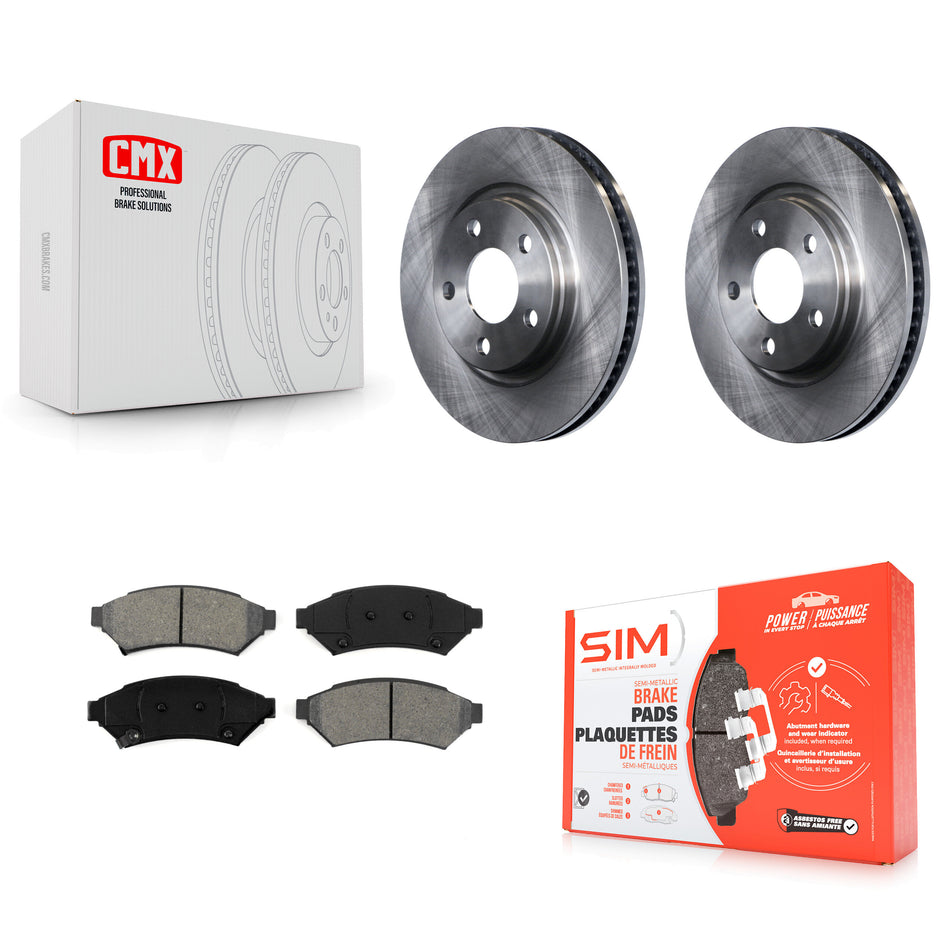 Front Disc Brake Rotors And Semi-Metallic Pads Kit For Pontiac Grand Prix Buick LaCrosse Chevrolet Uplander Montana Terraza Saturn Relay Allure K8S-100042