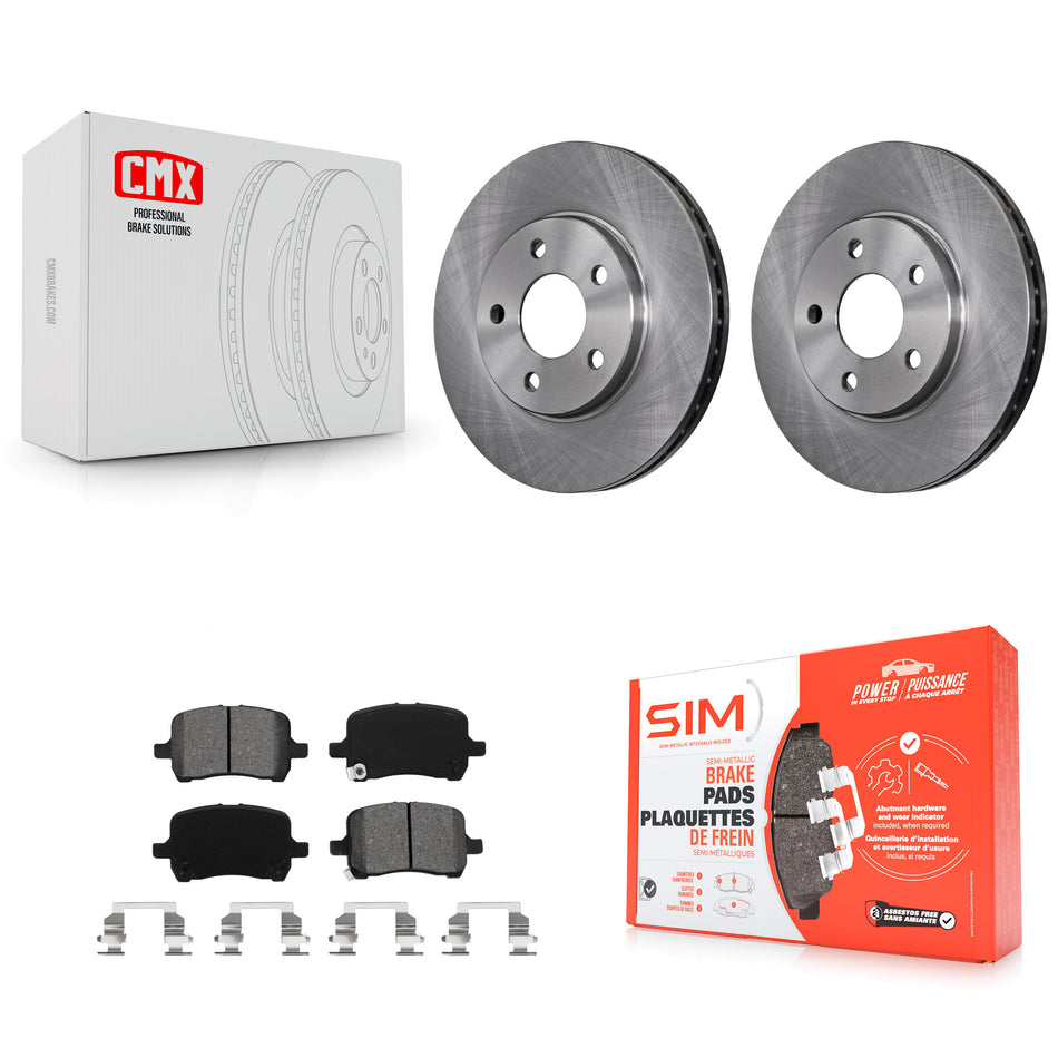 Front Disc Brake Rotors And Semi-Metallic Pads Kit For Chevrolet Malibu K8S-100045