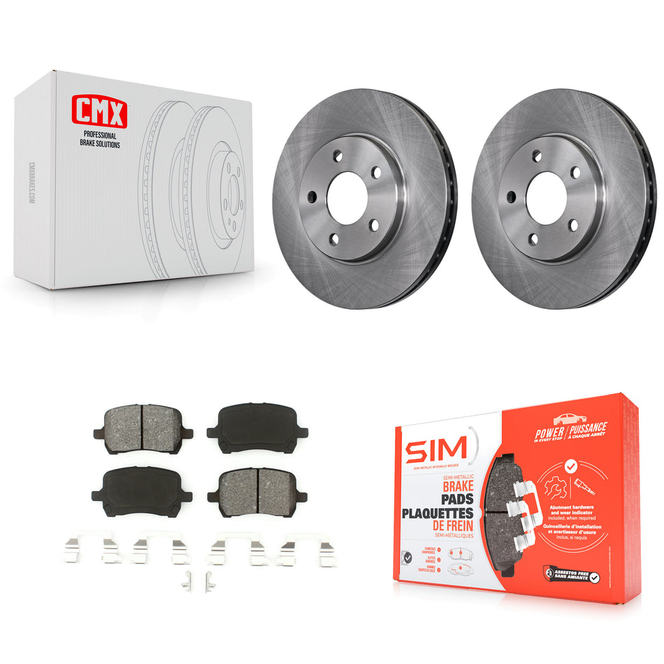 Front Disc Brake Rotors And Semi-Metallic Pads Kit For Chevrolet Malibu Pontiac G6 K8S-100046