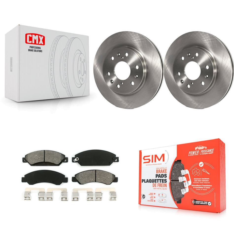 Front Disc Brake Rotors And Semi-Metallic Pads Kit For 2007-2007 Chevrolet Tahoe GMC Suburban 1500 Yukon Cadillac Avalanche XL Escalade ESV EXT K8S-100049