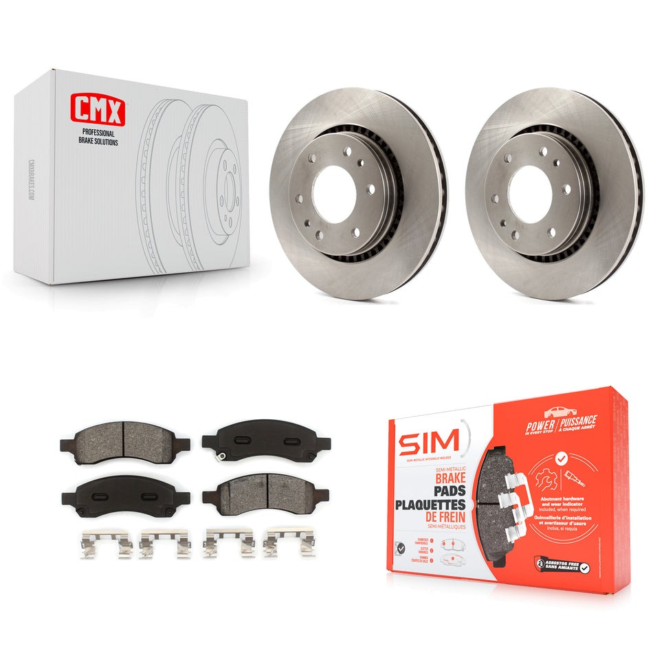 Front Disc Brake Rotors And Semi-Metallic Pads Kit For Chevrolet Trailblazer GMC Envoy Buick Rainier Isuzu Ascender K8S-100054