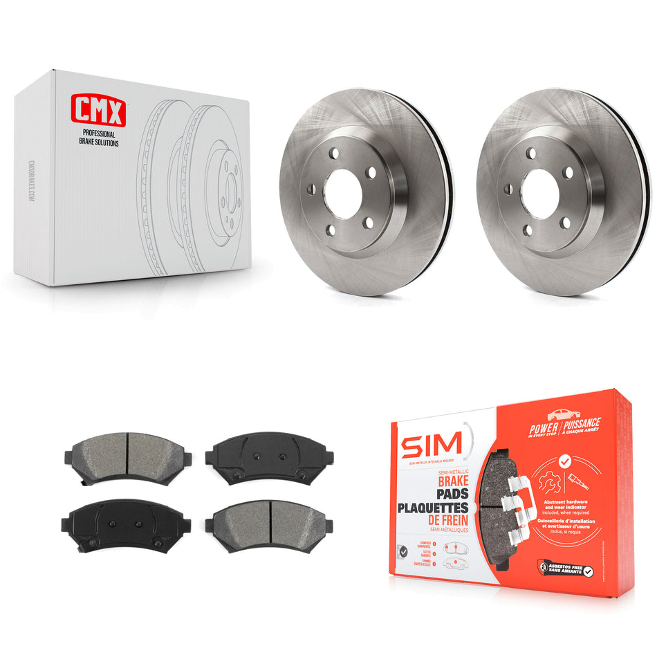 Front Disc Brake Rotors And Semi-Metallic Pads Kit For 2005-2005 Chevrolet Impala Buick LeSabre Cadillac DeVille Monte Carlo Pontiac Bonneville Park Avenue K8S-100064