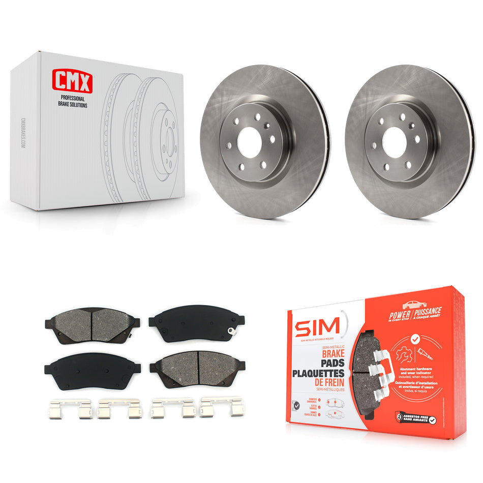 Front Disc Brake Rotors And Semi-Metallic Pads Kit For Cadillac SRX Saab 9-4X K8S-100077