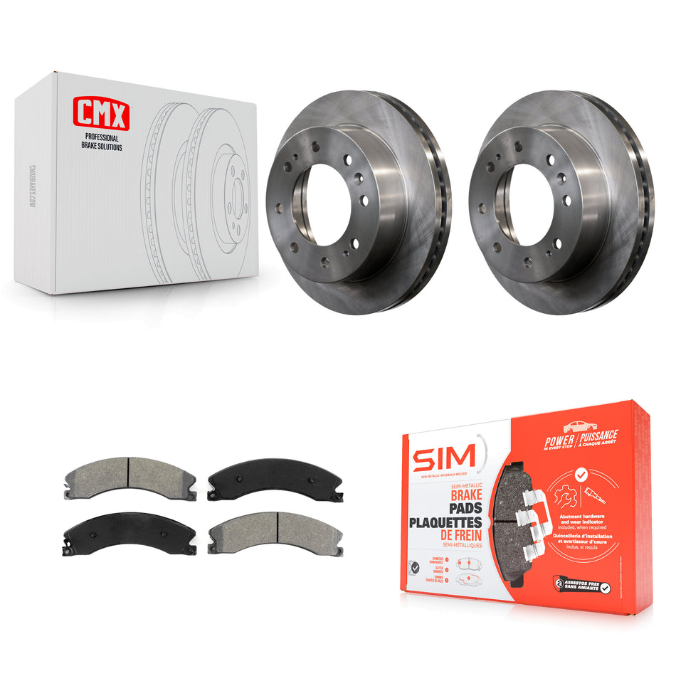Front Disc Brake Rotors And Semi-Metallic Pads Kit For Chevrolet Silverado 2500 HD GMC Sierra 3500 Suburban K8S-100082
