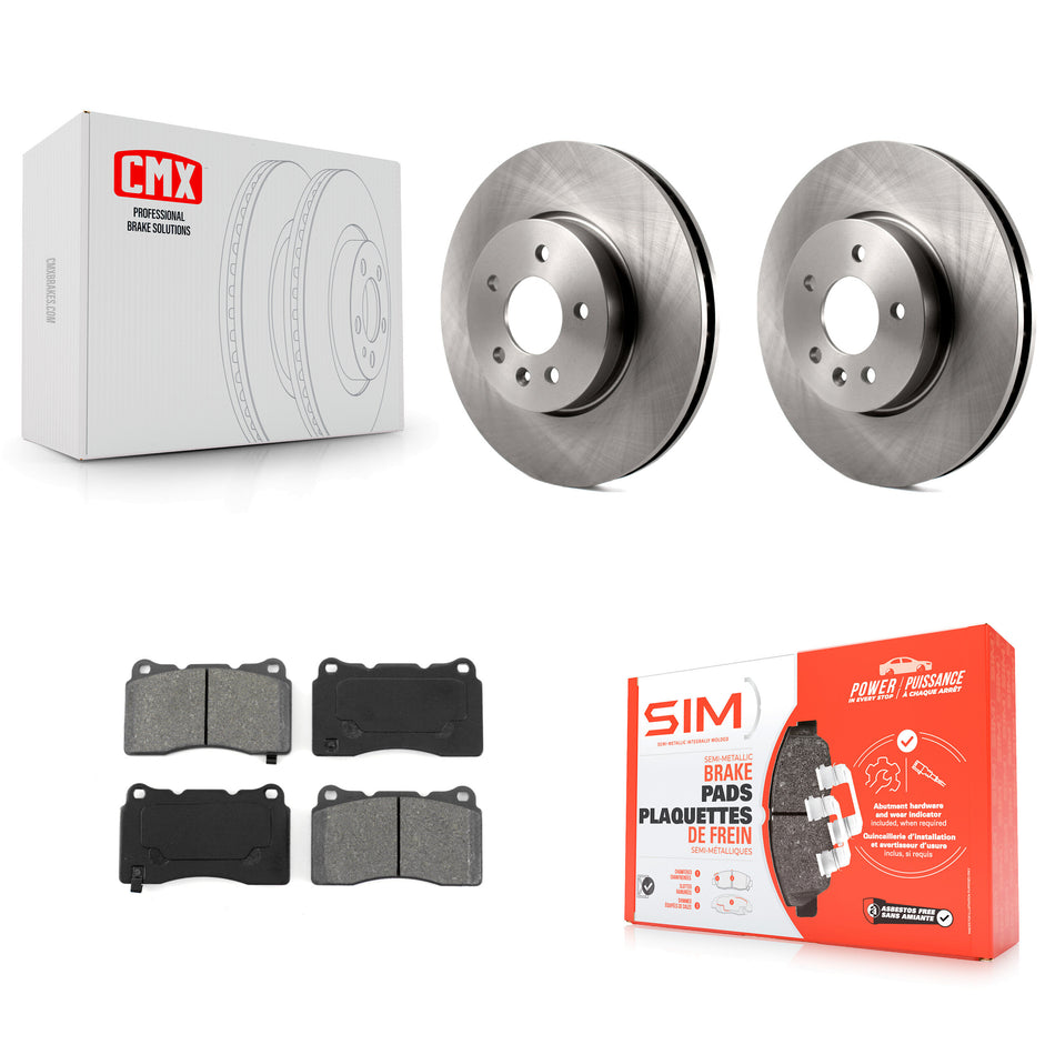 Front Disc Brake Rotors And Semi-Metallic Pads Kit For Cadillac ATS K8S-100086