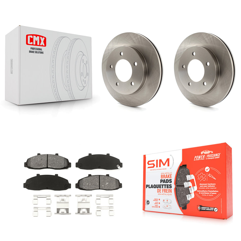 Front Disc Brake Rotors And Semi-Metallic Pads Kit For Ford F-150 Heritage 4WD K8S-100108