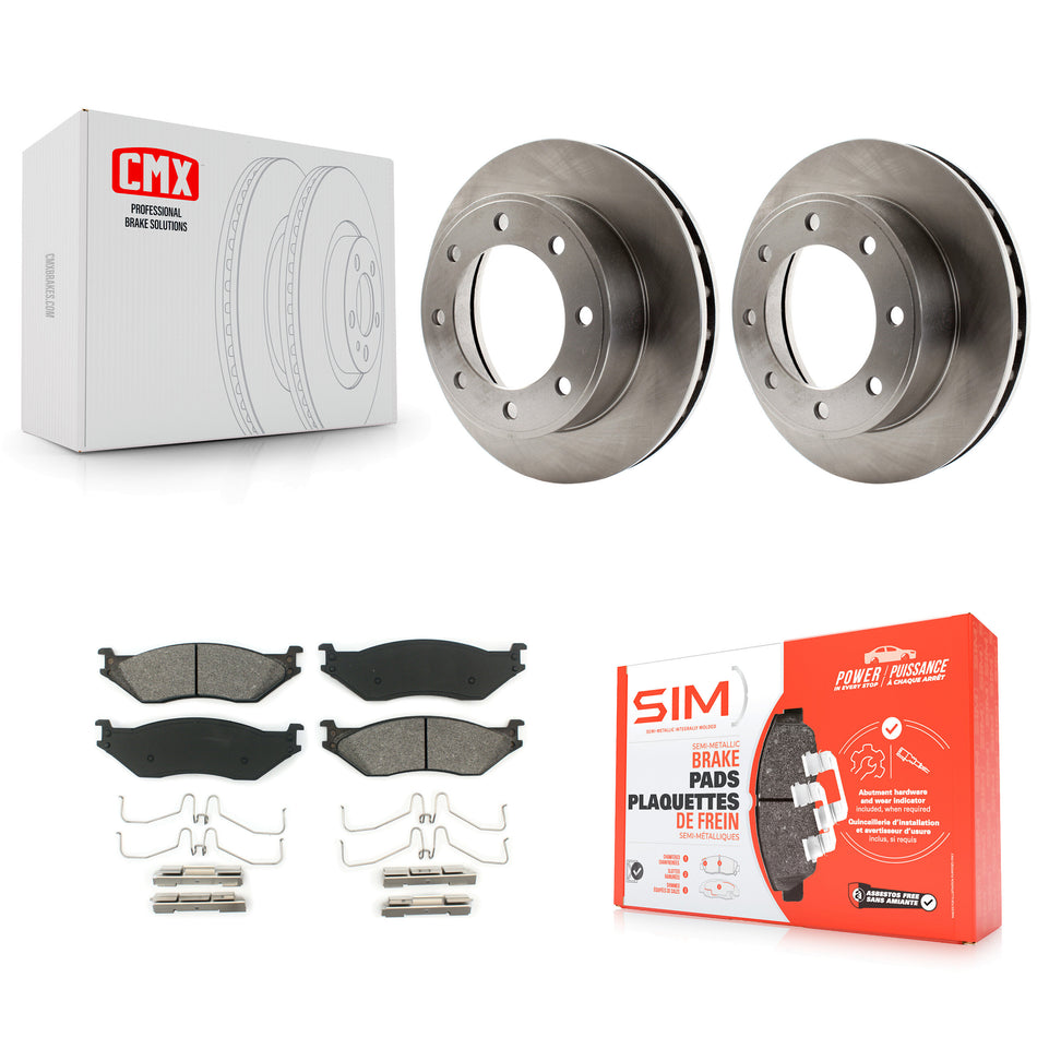 Front Disc Brake Rotors And Semi-Metallic Pads Kit For 1999-1999 Ford F-450 Super Duty F-550 With 13.03" Diameter Rotor To 03/22/99 K8S-100113