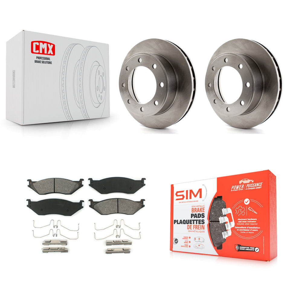 Front Disc Brake Rotors And Semi-Metallic Pads Kit For 1999-1999 Ford F-450 Super Duty F-550 With 13.03" Diameter Rotor To 03/22/99 K8S-100113