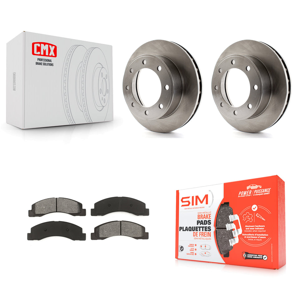 Front Disc Brake Rotors And Semi-Metallic Pads Kit For Ford F-250 Super Duty F-350 Excursion 4WD K8S-100114