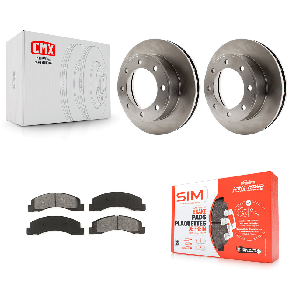 Front Disc Brake Rotors And Semi-Metallic Pads Kit For Ford F-250 Super Duty F-350 Excursion 4WD K8S-100114