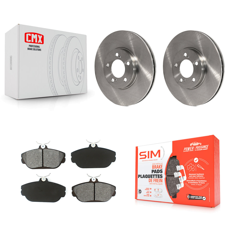 Front Disc Brake Rotors And Semi-Metallic Pads Kit For 2001-2002 Ford Taurus With Police or Taxi Package K8S-100116
