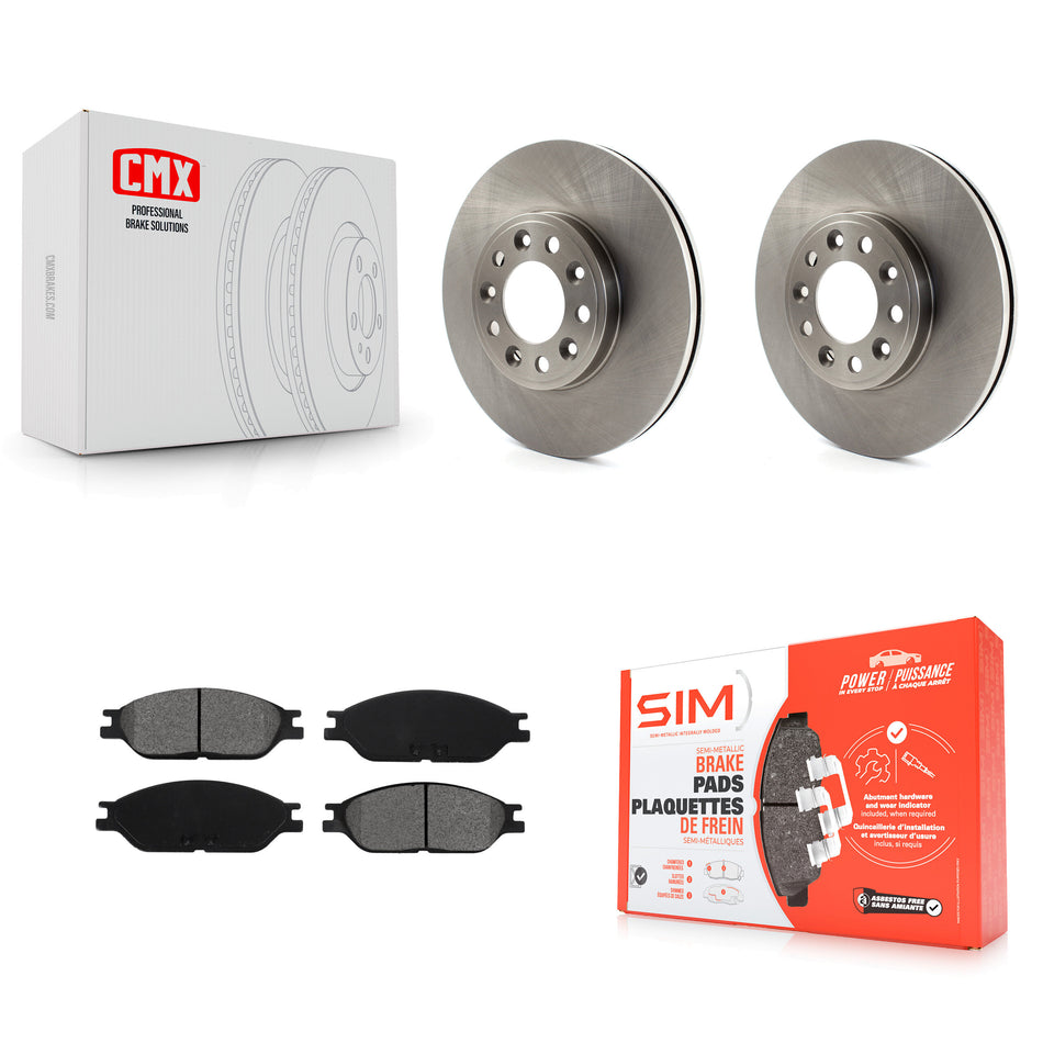 Front Disc Brake Rotors And Semi-Metallic Pads Kit For 1999-2003 Ford Windstar K8S-100118