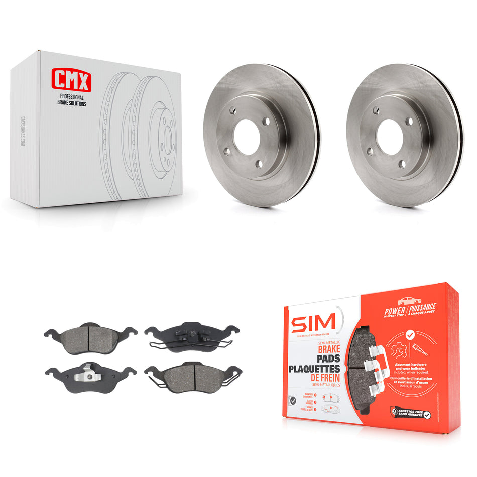 Front Disc Brake Rotors And Semi-Metallic Pads Kit For Ford Focus K8S-100121