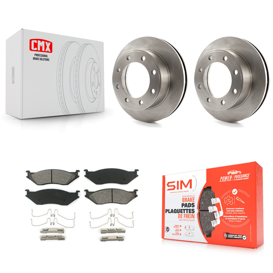 Front Disc Brake Rotors And Semi-Metallic Pads Kit For Ford F-550 Super Duty F-450 K8S-100122